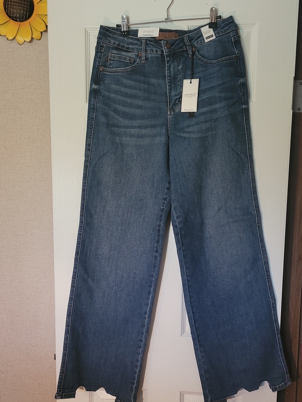 Judy Blue High Waist Wide Leg Women's Jeans in Medium Blue